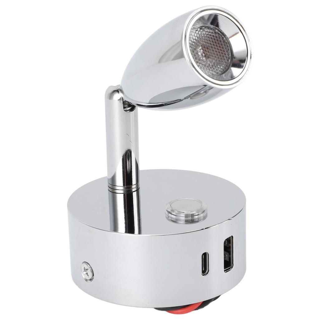 RV Reading Lamp USB Port Matte 3 Color Temperature Dimmable Touch Switch RV Reading Wall Sconce