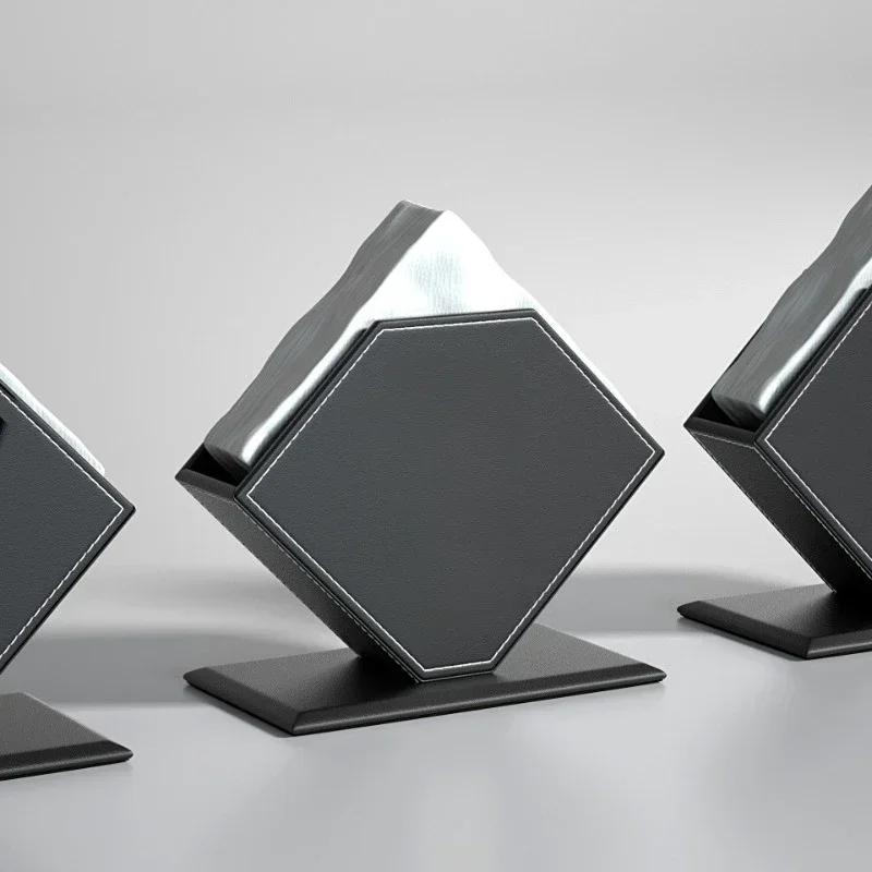 Creative Diamond Shape Leather Restaurant Square Tissue Box Napkin Paper Box Square Towel Hotel Hotel