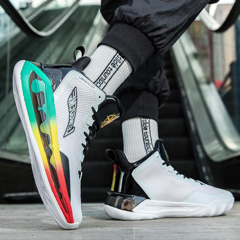 New breathable basketball shoes high top actual combat student male shoes sports professional shock absorption sports shoes