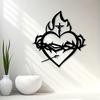 Vintage Sacred Heart Metal Wall Art Iron Christian Home Decor