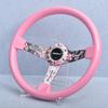 14inch 350mm Pink Flower JDM Universal Racing Sports Steering Wheel Car Accessories