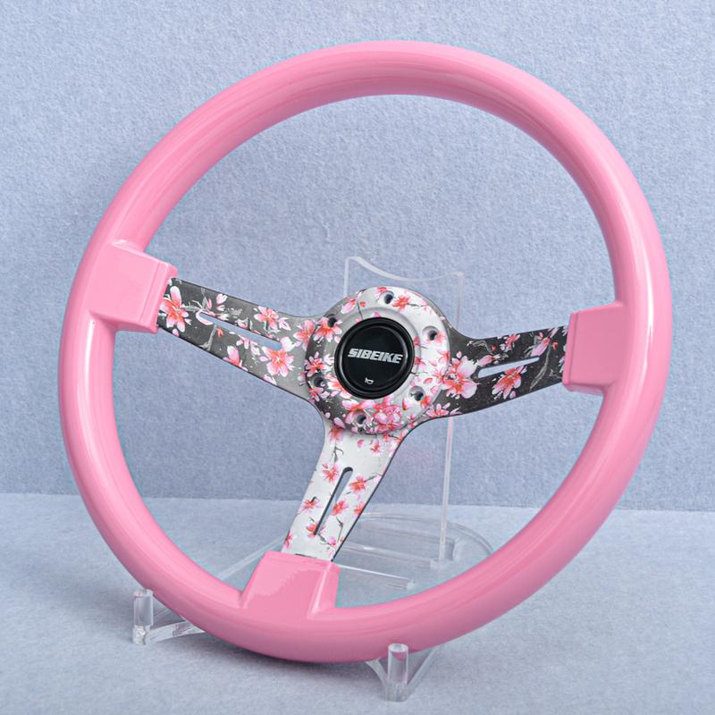 14inch 350mm Pink Flower JDM Universal Racing Sports Steering Wheel Car Accessories