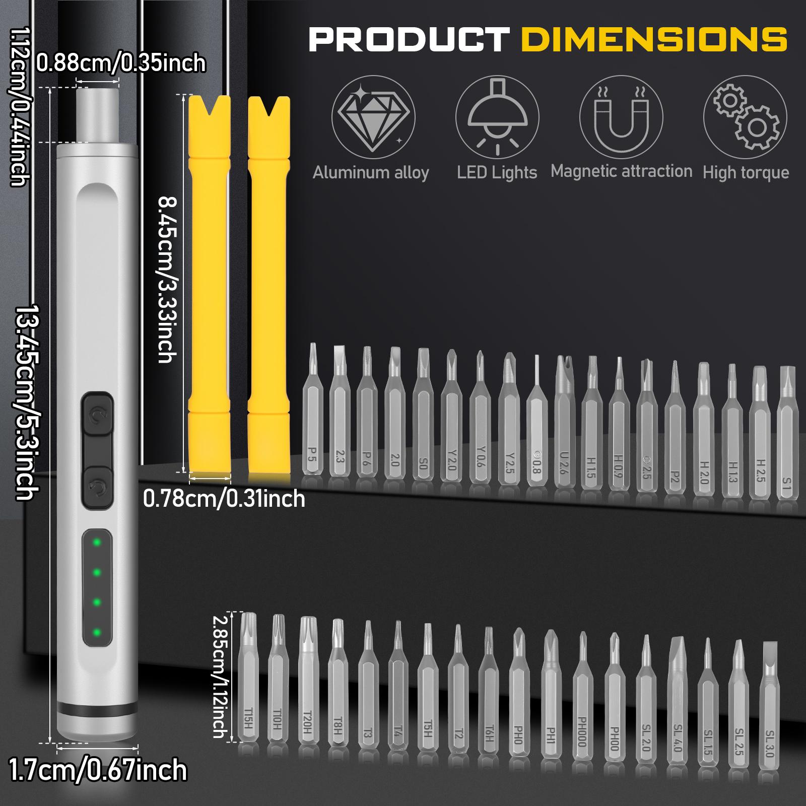 

Mini Electric Screwdriver Set USB Rechargeable 350mah Adjustment Power Dril Multi-function Disassembly Torque Repair Tools Kit