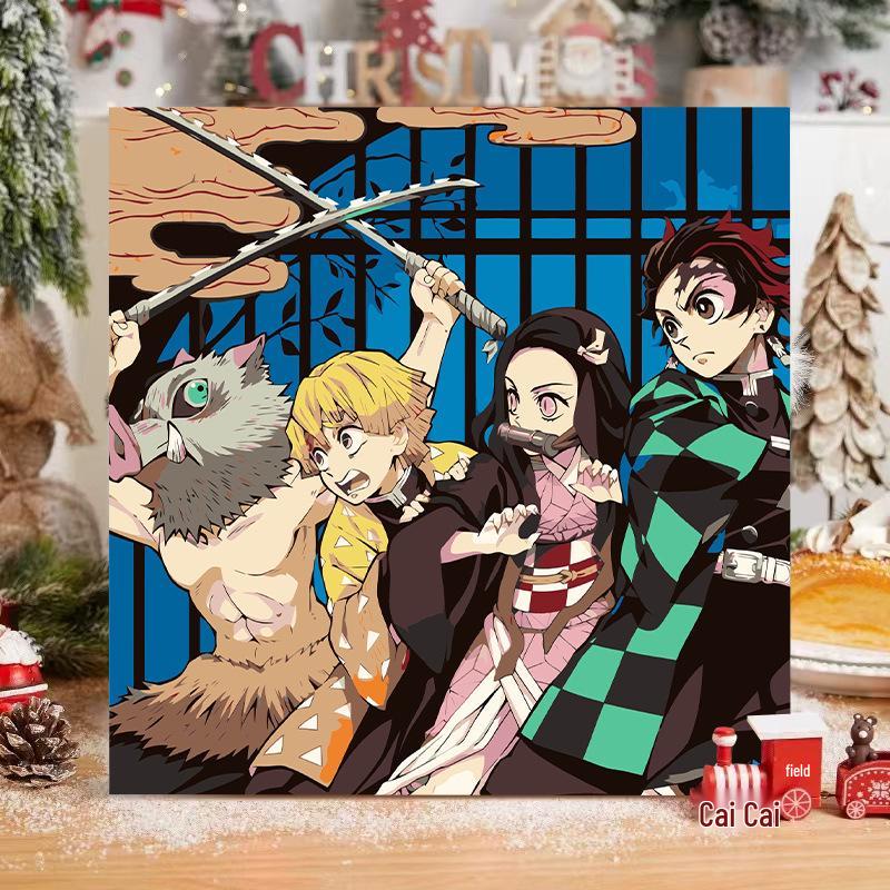 Kit Pittura ad Olio Digitale Anime Demon Slayer Fai da Te per Bambini