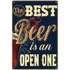 Humorous Beer-Lover Metal Plaque, Vintage "Open Beer Best Choice" Decor, Home Art Accent for Beer Aficionado & Bar Culture Fans