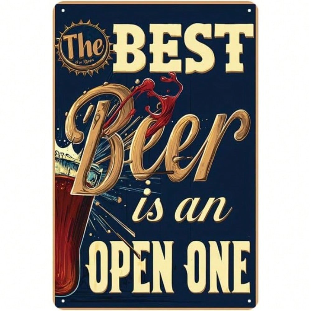 

Humorous Beer-Lover Metal Plaque, Vintage Open Beer Best Choice Decor, Home Art Accent for Beer Aficionado & Bar Culture Fans 20x30cm（7.8x11.8inch）
