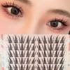 Self-Adhesive Glue-Free Fishtail Sunflower False Eyelashes - Natural Single Cluster Segmented Eyelashes for Beginners
