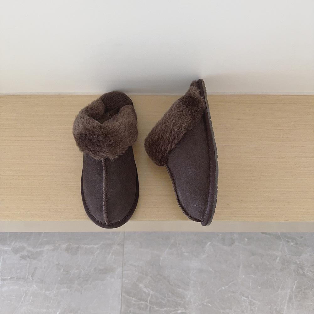 Women's Thin-Soled Open-Toe Half Slippers - 2025 Winter New Arrival, Plus Velvet Cotton, Furry Snow Boots