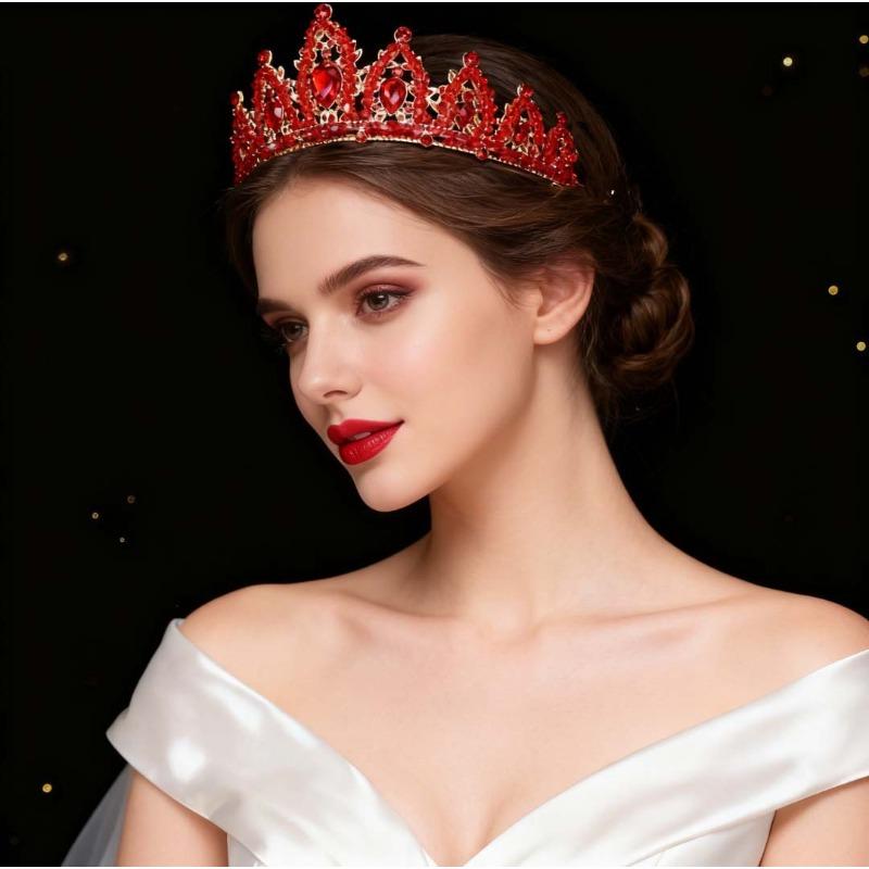 European and American Bride Crown Rhinestone Headwear Baroque Princess Water Drop Crown Wedding Hair Accessory Dress and Wedding Dress Accessories