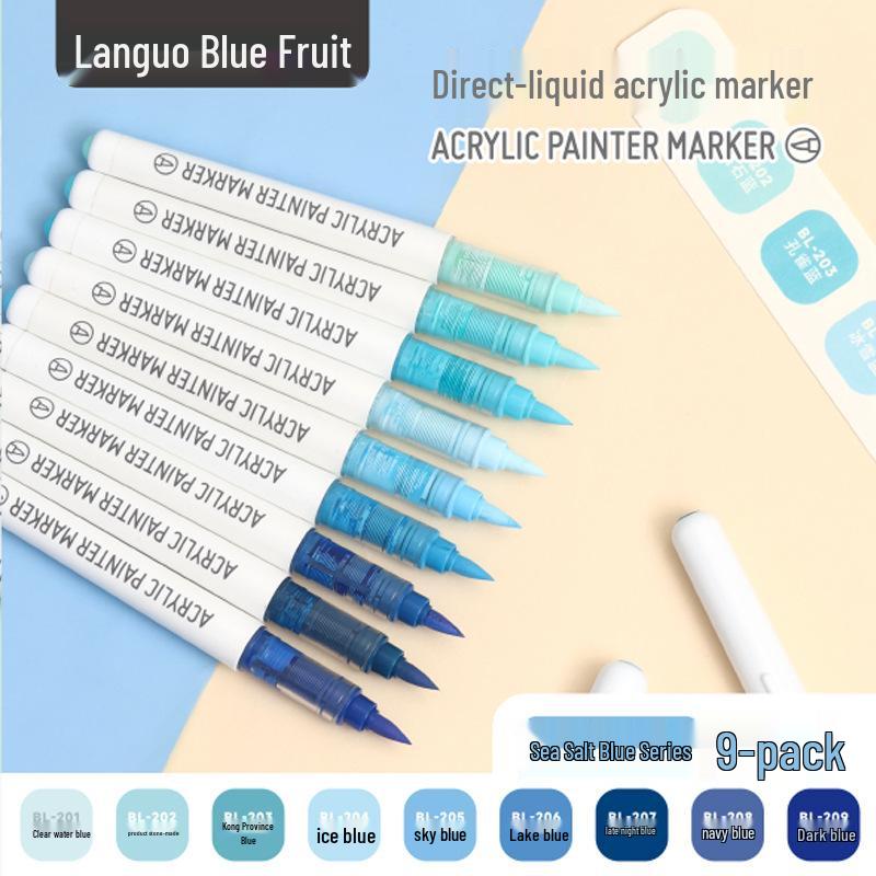 Blue Fruit Direct Liquid Acrylic Marker Pen for Kids - Large Capacity Soft Tip for Watercolor Painting