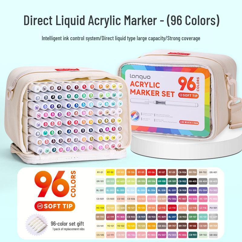 

2025 Enhanced Blue Fruit Acrylic Marker Pen Set, 288 Stackable Colors, Ideal for Students and Art Enthusiasts