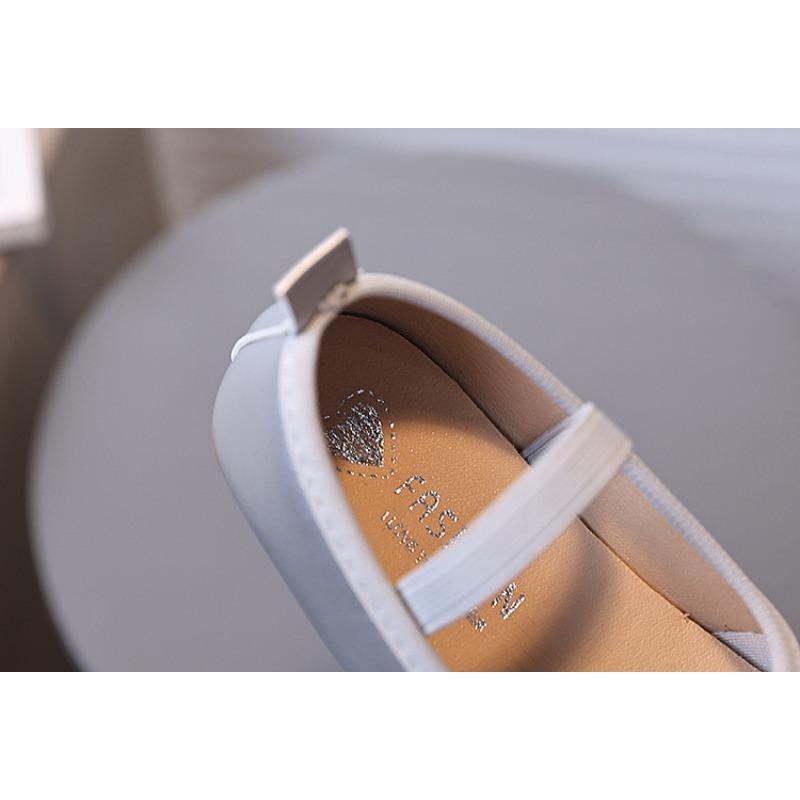 Zapatos de Princesa de Cuero con Lazo Estilo Coreano para Niñas, Suela Suave, Cómodos, Versátiles, Calzado de Baile