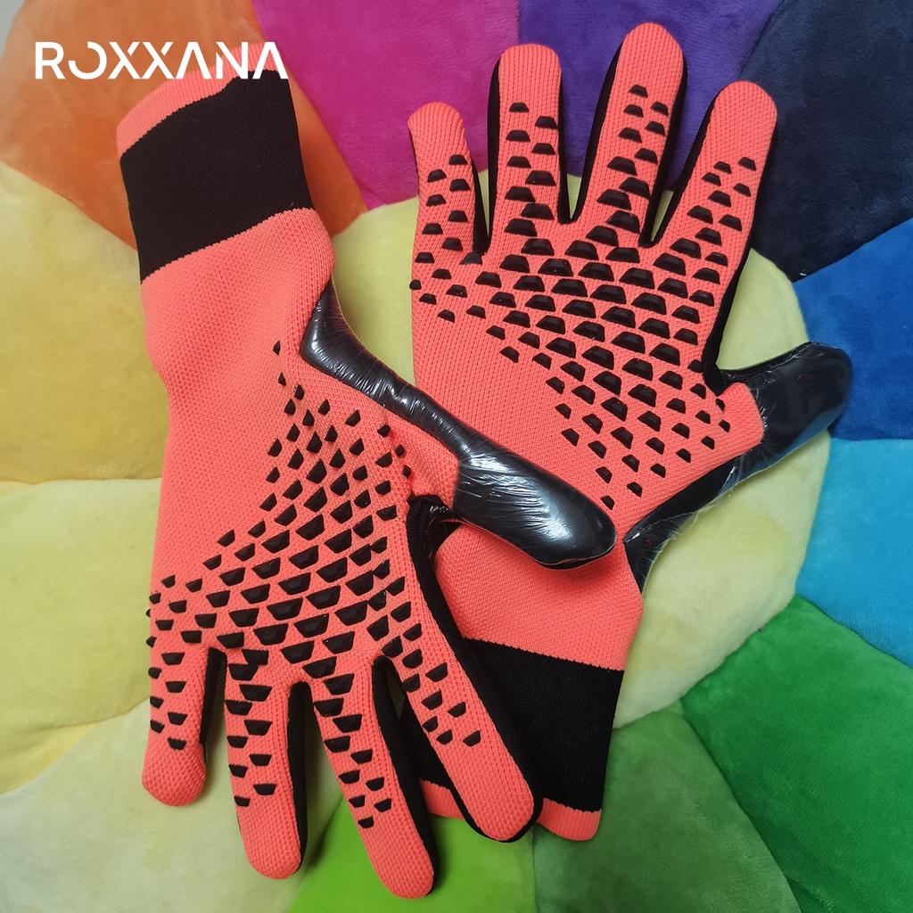 ROXXANA Goalkeeper Latex Gloves Are Non Slip, Durable, And Breathable, Providing Protection For Adult Football Training Matches.