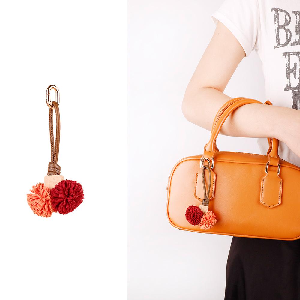 Zhang Yuanying Bayberry Ball Charm - Handmade Woven Bag and Shoe Ornament Keychain