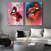 Nordic Graffiti Art Fashion Canvas Painting Sexy Lips Poster Office Wall Painting Living Room Bedroom Home Decoration Mural No Frame