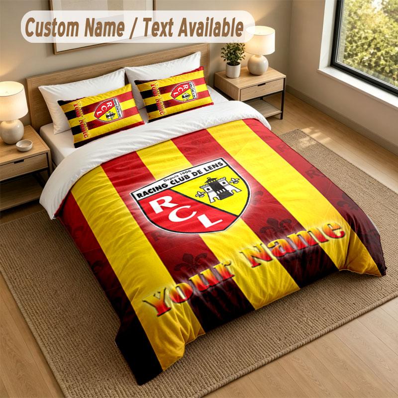 Bedding Set 1 Duvet Cover 2 Pillowcases Racing Club De Lens Print Soft Bed Linen Bedroom Decor