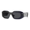 Versace Temple Logo Plastic Irregular Sunglasses Men's Black 10905782 VE4425U512587-Black 54