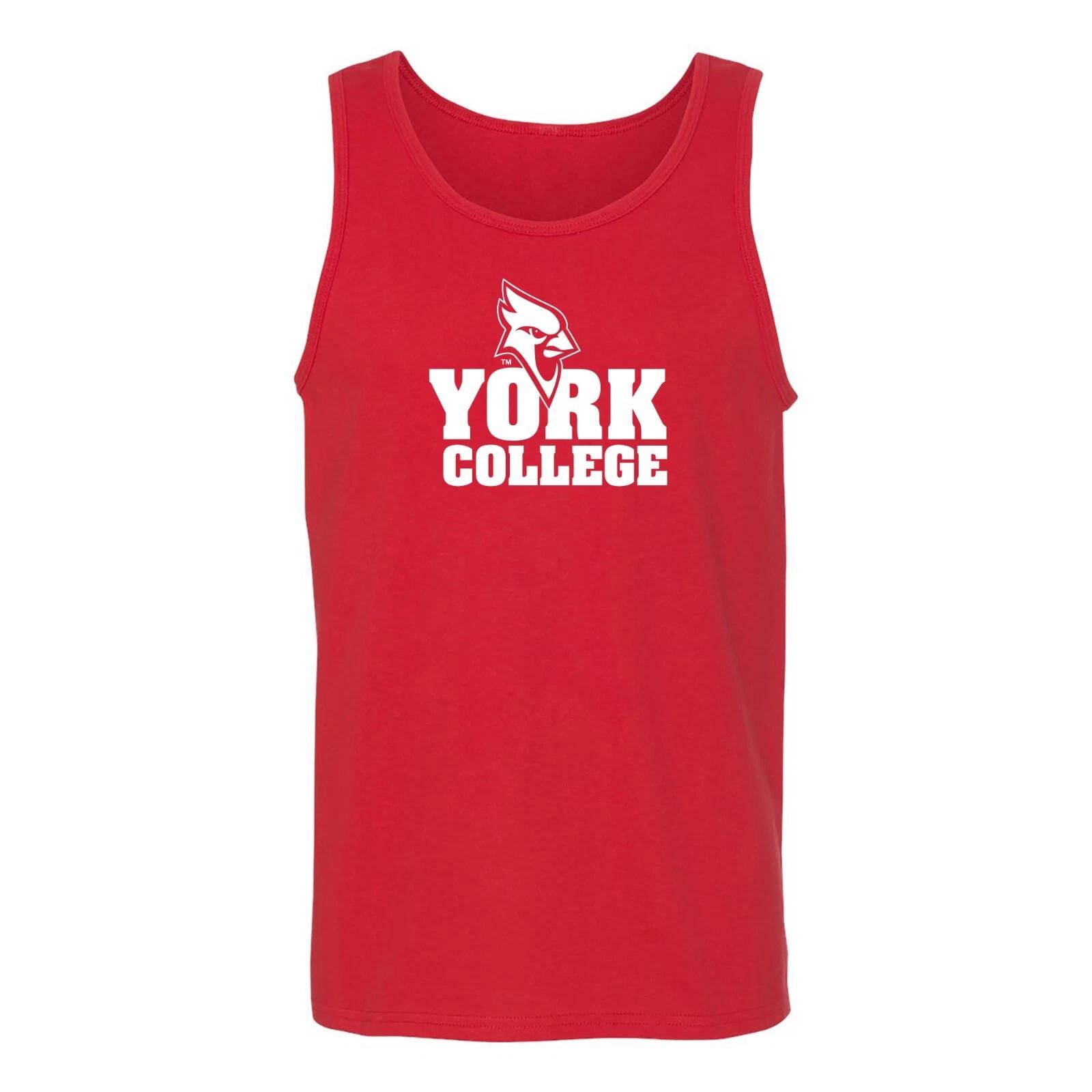 York College Cardinal Basic Block Tank Top - Red 2XL