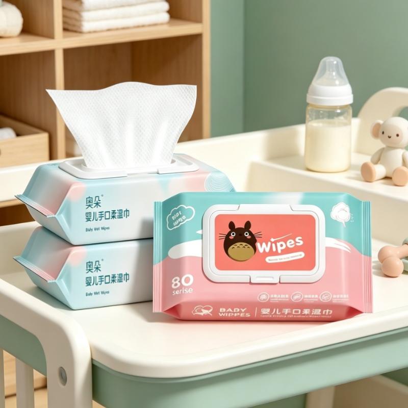 1Pcs 80Pieces Disposable Baby Wet Wipes With Soft Thick Fabric And Alcohol Free Perfect For Borns Cleaning Hands Mouth
