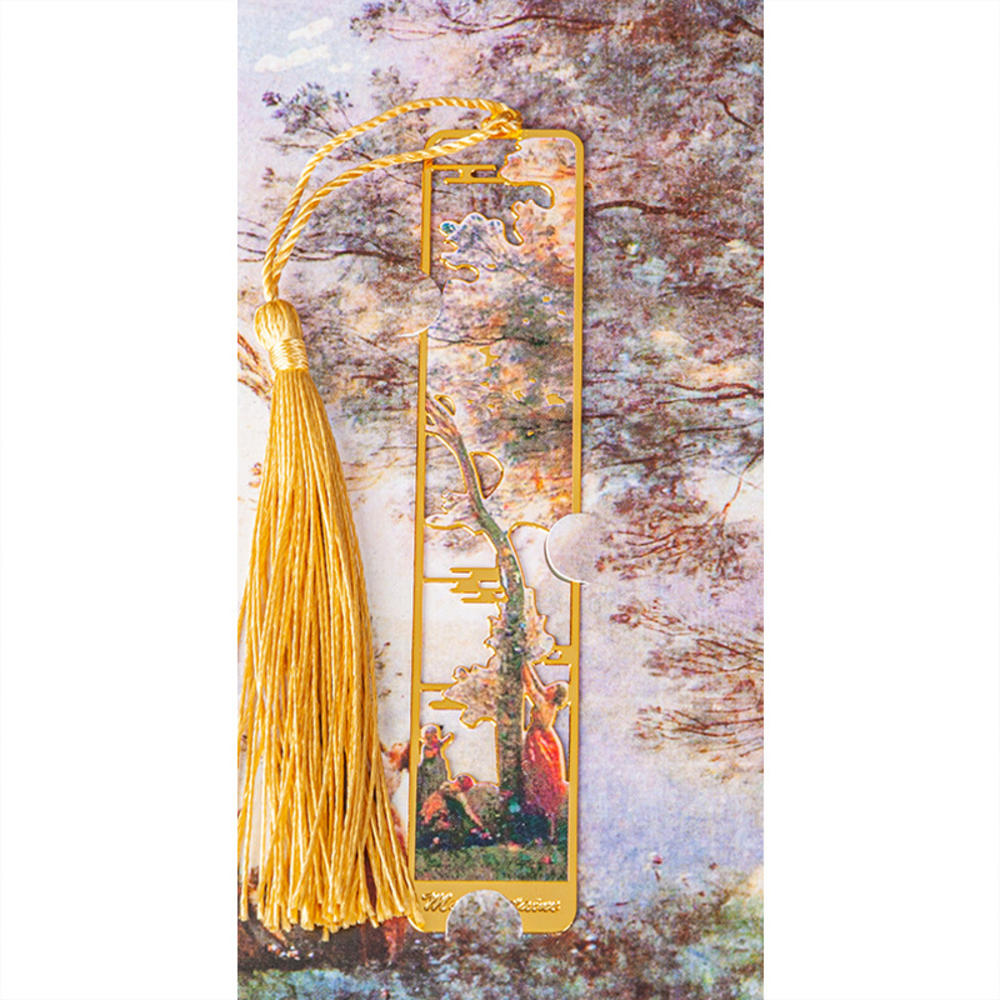 Metal Sunflower Hollow Bookmark Chinese Style Creative Painted Book Holder Tassel Pendant School Stationery Supplies
