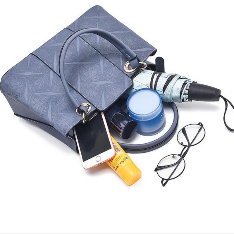 Temperament Middle-aged Women's Bag Fashion Leather Bag Large Capacity Handheld Straddle Shoulder Mother Bag Handheld Big Bag