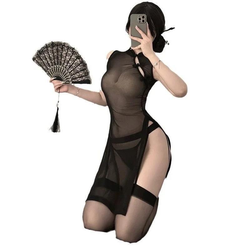 Sexy Leidenschaftliches Set, Sexy Verführung Netz Reine Begierde Uniform Flugbegleiterin Kleid Elegantes Netz Spitze Süß Heiß Sexy Kleid R7HM