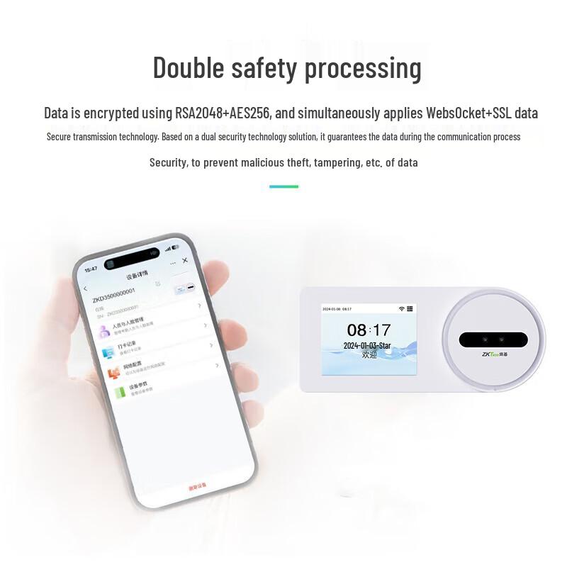 ZKTECO FS3 Smart Face & Fingerprint Cloud Attendance System CN plug (adapter included)
