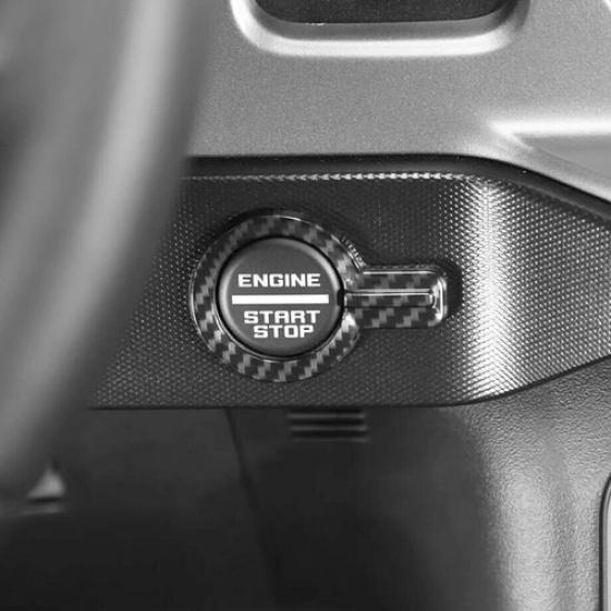 For -2024 Ford Bronco Carbon Engine Start Stop Push Button Switch Cover Trim
