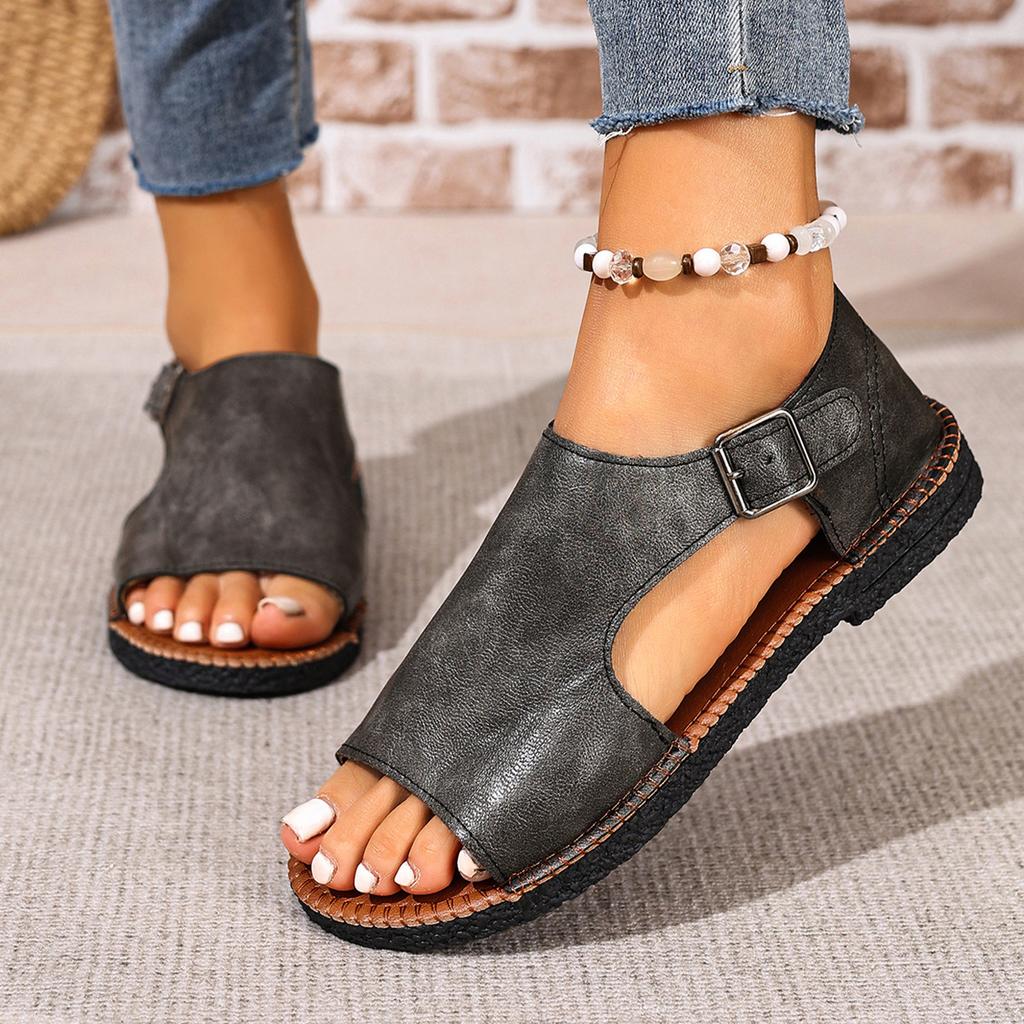 Summer New Large Size Sandals Cover Toe Flat Beach Sandals