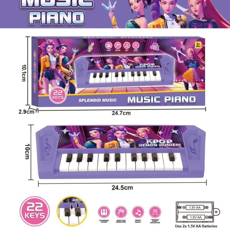 Demon Hunter Girl Squad Electronic Keyboard Microphone Toy with LED Lights & Music Playback, Singing Toy Gift for Boys Girls Kids Birthday