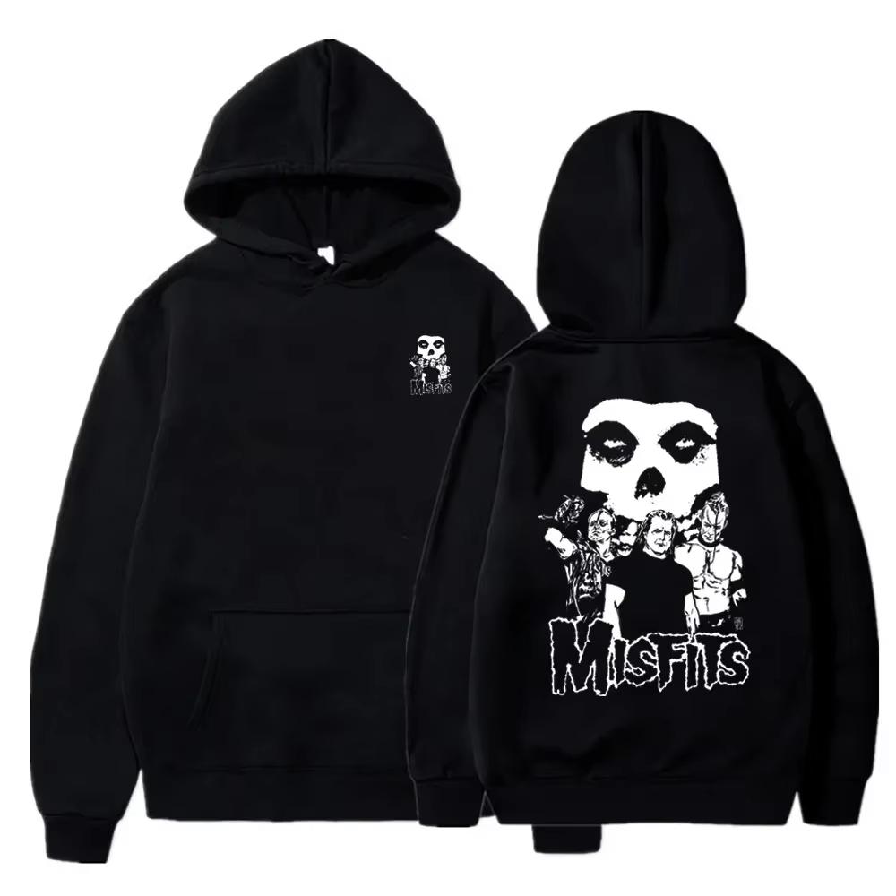 2024 Unisex Thin Cotton Pullover Hoodies Simple Casual Tops New Spring Autumn Clothes The Misfits Print Long Sleeve Hoodies
