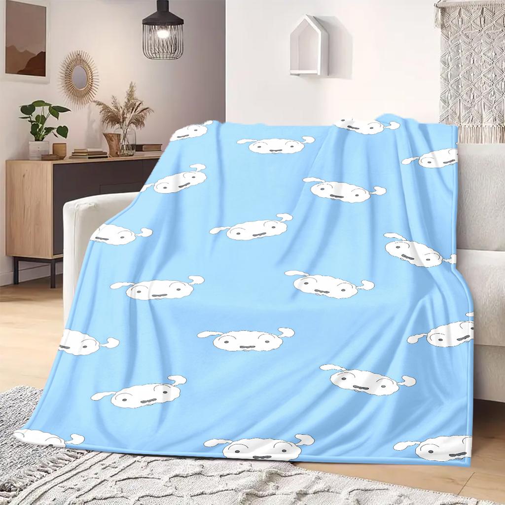 Shinchan Anime Print Blanket Warm Comfortable Flannel Blanket Suitable for Bedrooms, Sofas, Beds, Chairs, Picnics, Travel
