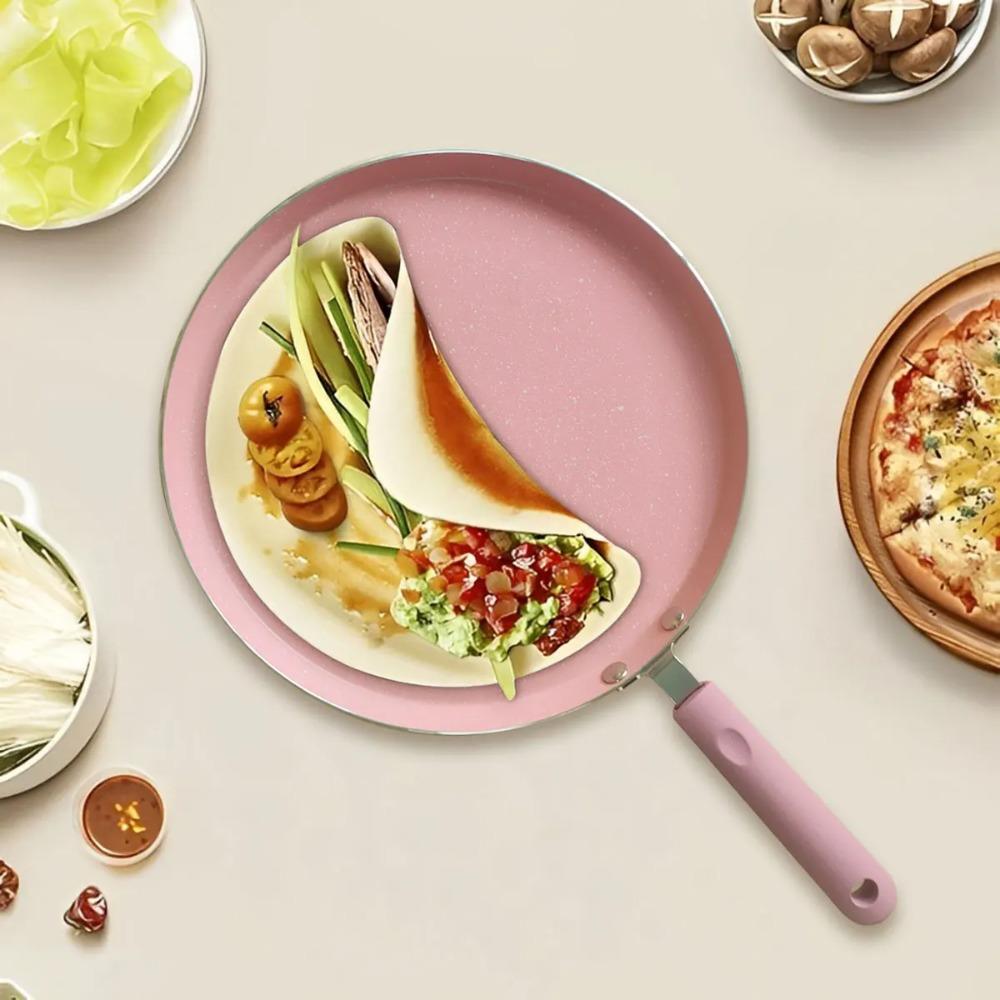 Ham Pan Aluminum Pancake Pan Lightweight Non-Stick Fried Egg Pan Shallow Edge Flat Bottom Omelette Pan Restaurant