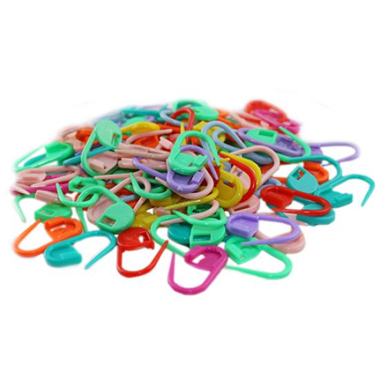 100Pcs Mixed Color Craft Crochet Locking Stitch Needle Clip Markers Holders