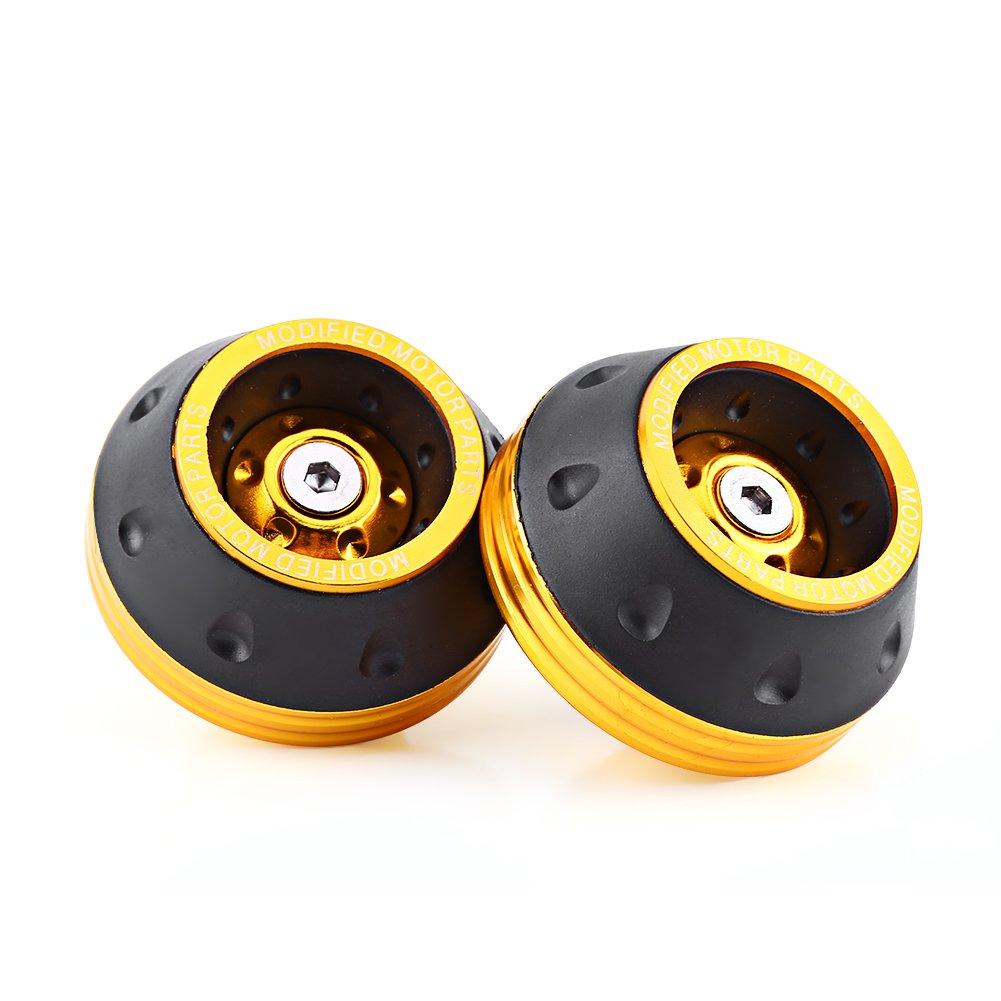 2pcs Pair Axle Sliders Pair Fork Frame Sliders 59X46X15mm Motorcycle Axle Slider Front Axle Slider Front Wheel Drop Anti-Fall (Gold)