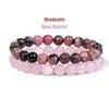 2Pcs/Set Bracelets For Women Natural Stone Bracelet Set Agates 8mm Beads Bangle Turquois Crystal Bracelet Me… More