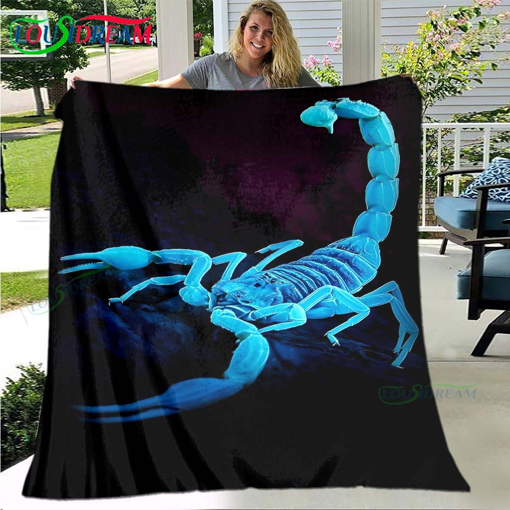 Heet Schorpioenpatroon Deken Flanel Dunne Deken Draagbaar Huis Reizen Kantoor Lunchpauze Deken Verjaardagscadeau