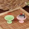 2pcs 1:12 Dollhouse Miniature Pot Mini Milk Pan Ceramics Pot Dessert Pan Cake Stand Fruit Tray Dollhouse Kitchen Decor New