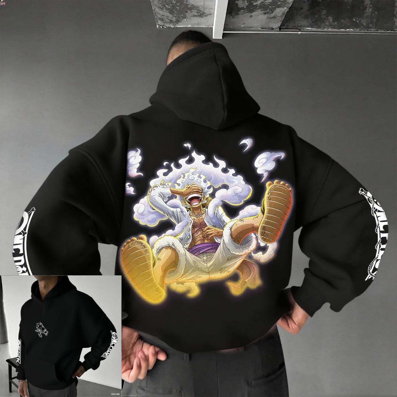 

Худи с капюшоном One Piece Luffy Аниме Мужское Женское Весна Осень Хлопок Уличная Одежда Толстовка Повседневный Графический Пуловер С Длинным Рукавом Топ S