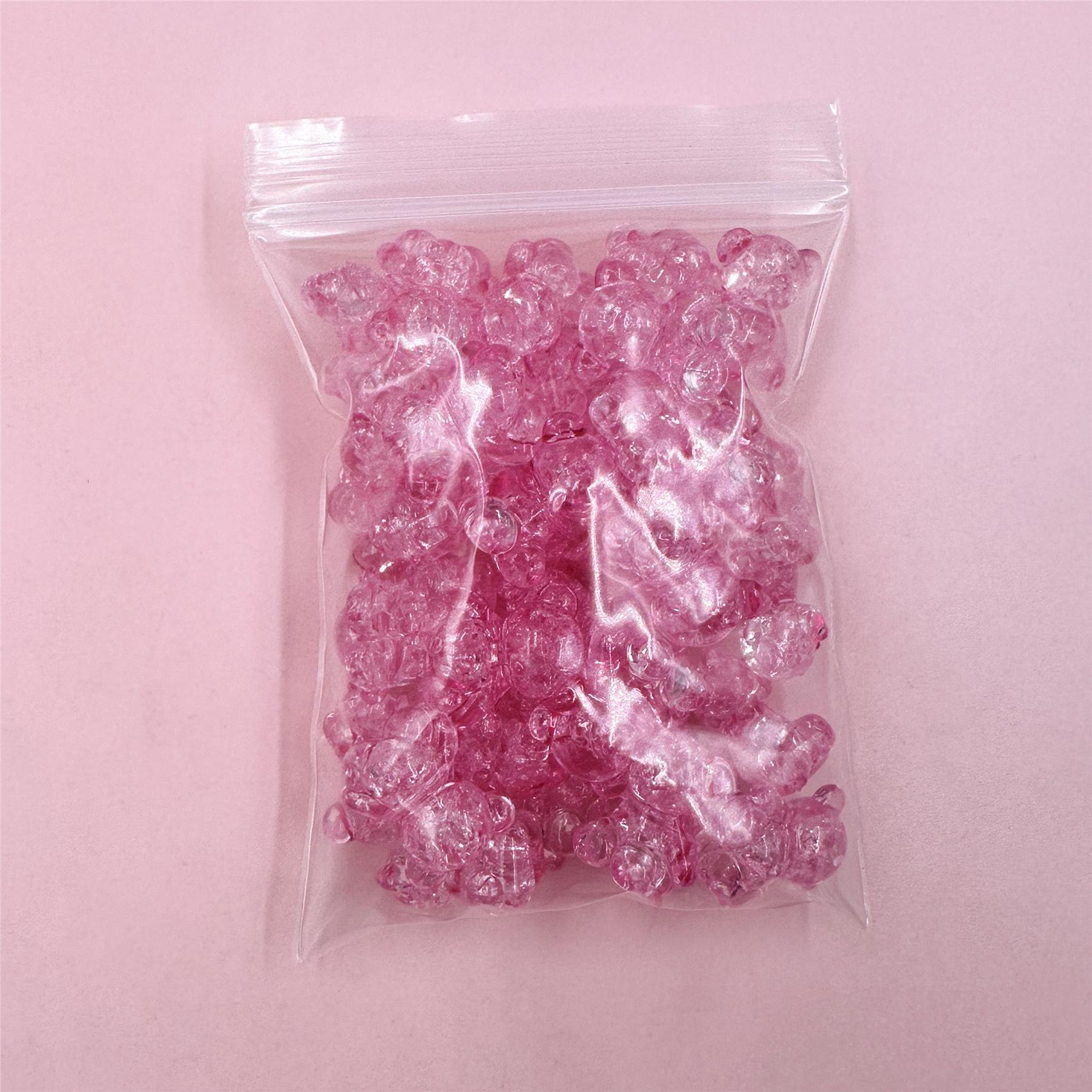 

Подвески акриловые имитация стекла взрыв 35 шт./компл. свободные бусины браслет ожерелье аксессуары DIY материал ювелирные изделия мультяшный медведь темно-розовый