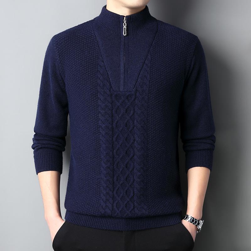 2025 Men s Fashion Cable Knit Cashmere Sweater - Autumn/Winter Business Casual Collection XXL