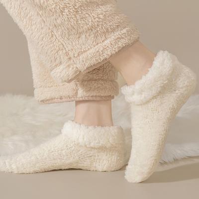 Calzini alla Caviglia Invernali Soffici da Donna Calzini Pantofola Sfocati con Grips Calzini Peluche Caldi Antiscivolo a Taglio Basso per Stare Comodi in Casa