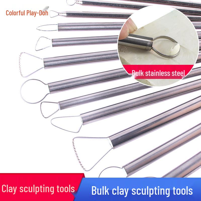 12-Piece Stainless Steel Clay Sculpting and Trimming Tool Set