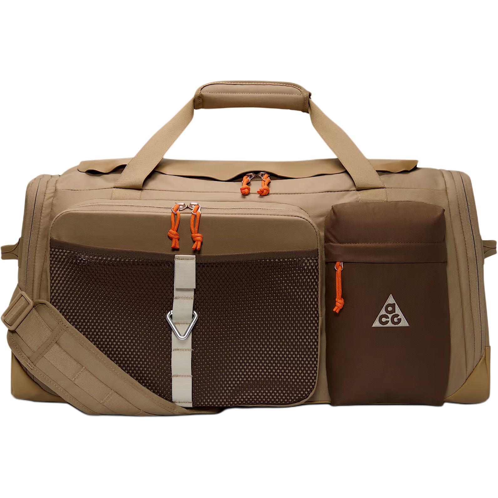 Nike ACG 53L Daymax Minimalist Versatile Fabric Travel Bag Unisex bags Apricot Tea Moss-Brown HJ8185-297 Apricot Tea Brown & Moss Green & Light Khaki