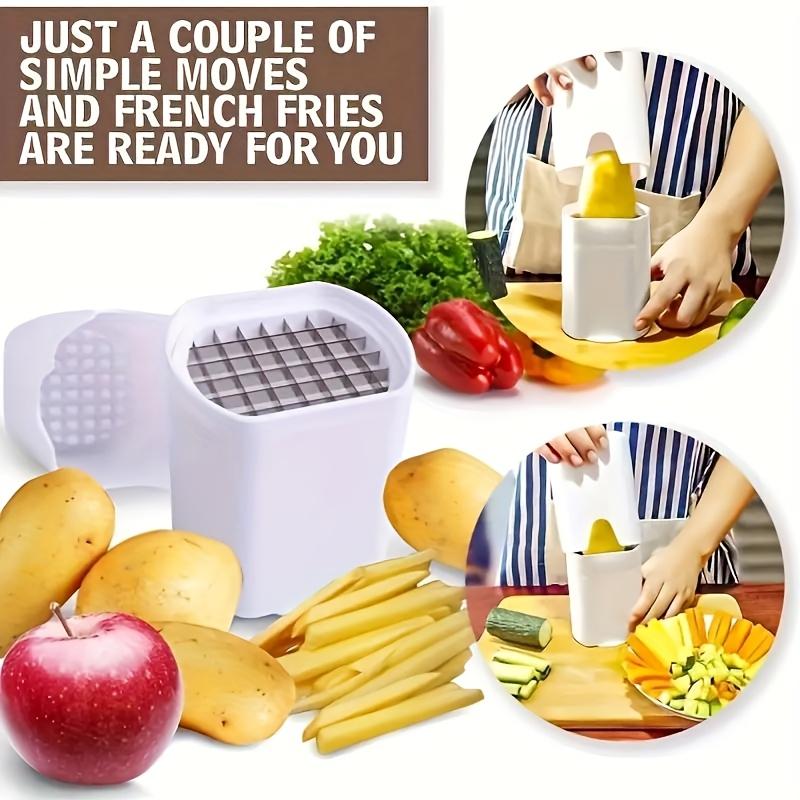 1pc White Electric French Fry Cutter , Multi Functional Potato Slicer with Grater Plate, Kitchen Gadget