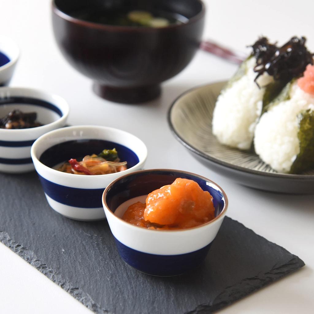 Natural69 Hasami Ware Set Rand Schüssel Set Dick Dünn 3 Dick 2 Dünn 2 Dick Natural 69 Hasami Ware Gestreifte Schüssel Mikrowellen- und Spülmaschinenfest Hergestellt in