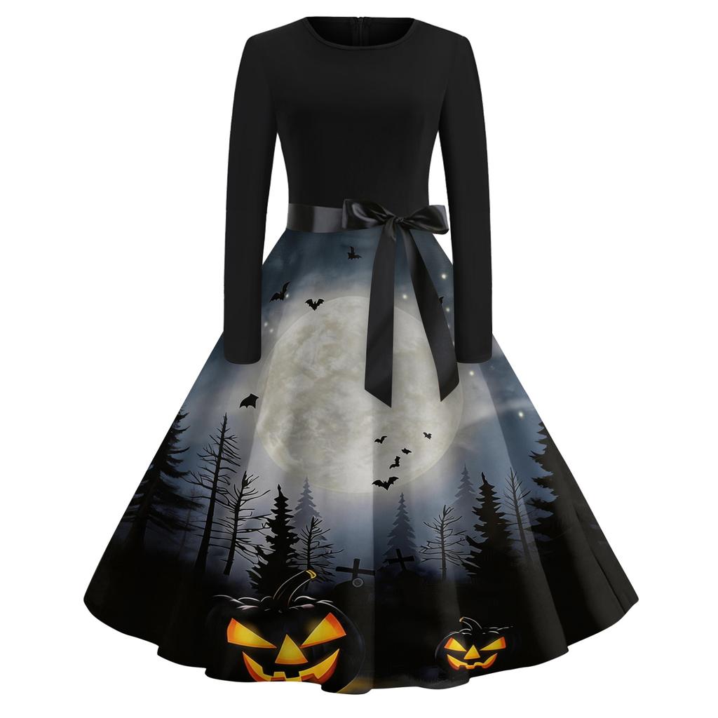 Women's Halloween Costume Dress Short Sleeve Fashion Party Dress for Evening Events