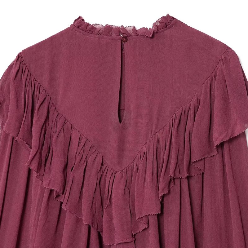 Araltay New Arrival Fashion Style Women's Fashion All-Match Casual Ruffles Decorative Chiffon Shirt 1304737