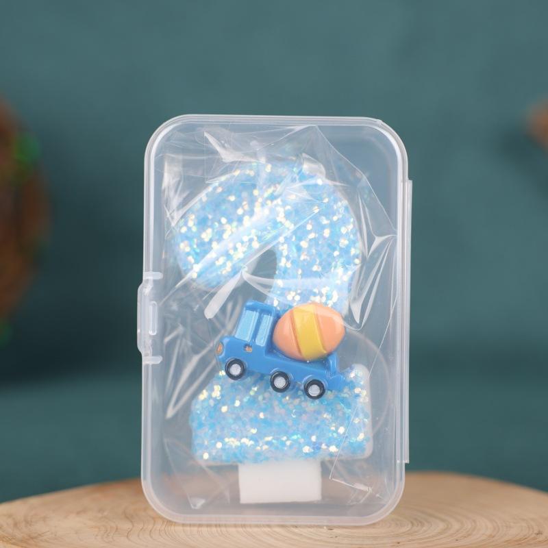Engineering Vehicle Theme Birthday Number Candle Creative Insert Cake Decoration Handmade Number Candle 0-9