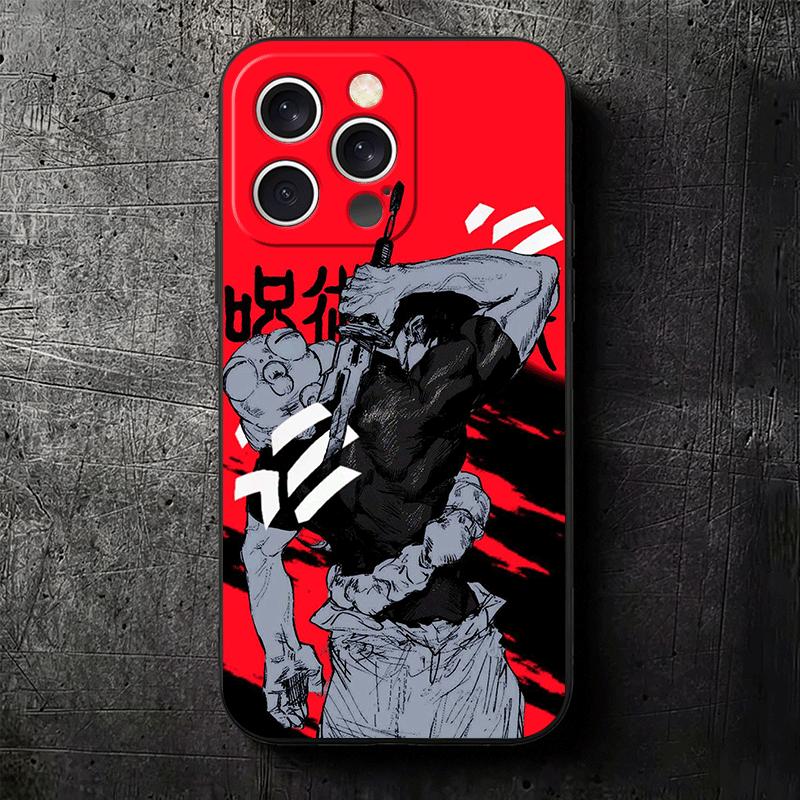 Anime Fushiguro Toji JUJUSU Soft Phone Case for iPhone 16 16E 17 Air 15 Pro Max 14 Plus 13 Mini 11 12 7 Black Cover Back Shell